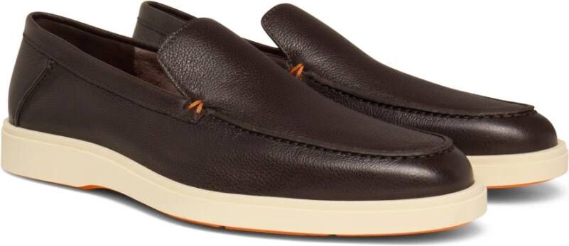 Santoni Leren instapper voor heren Brown Heren