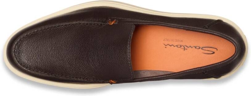 Santoni Leren instapper voor heren Brown Heren