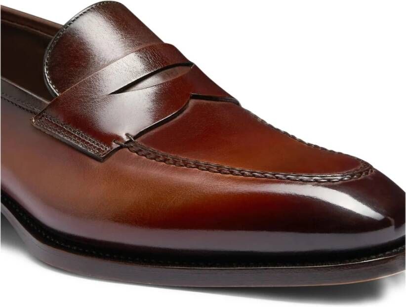 Santoni Leren loafers gemaakt in Italië