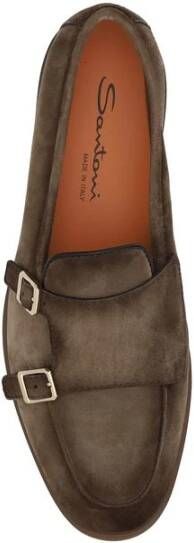 Santoni Leren Loafers met Metalen Gespen