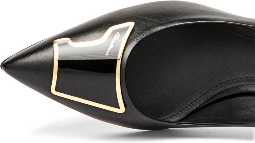 Santoni Leren pump met middelhoge hak voor dames