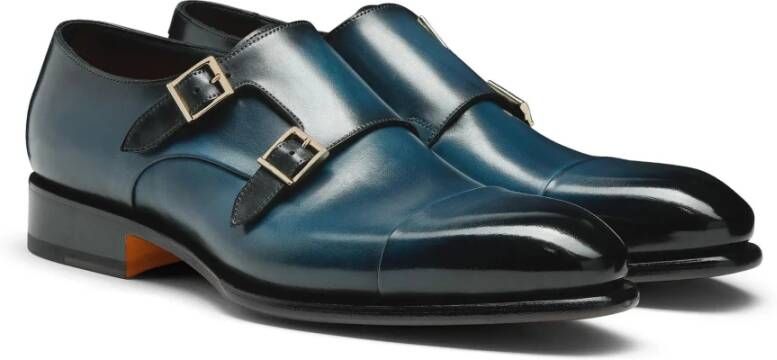 Santoni Leren schoenen met dubbele gesp