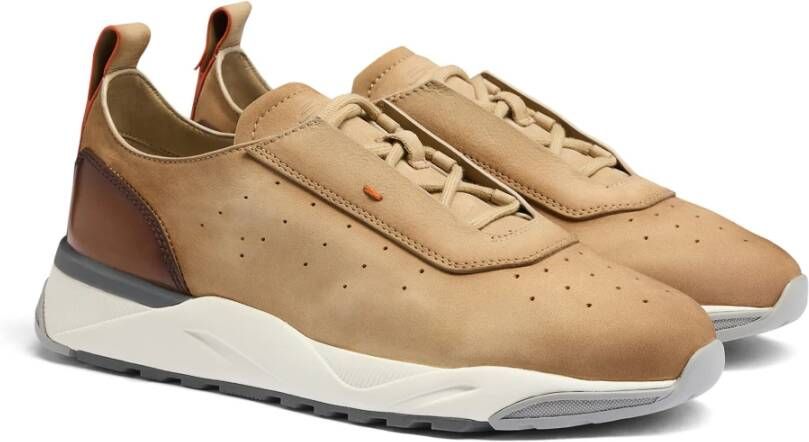 Santoni Leren sneaker voor heren