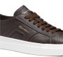 Santoni Bruine Leren Sneakers Dubbele Gesp Brown Heren - Thumbnail 2