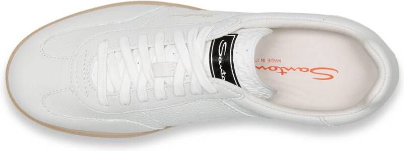 Santoni Leren sneaker voor heren White Heren