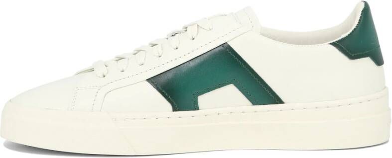 Santoni Leren sneakers met dubbele gesp White Heren