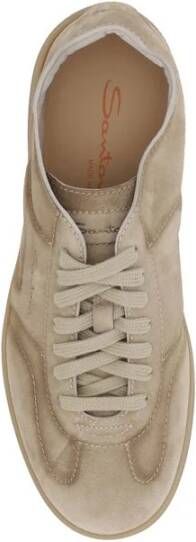 Santoni Leren sneakers met suède textuur