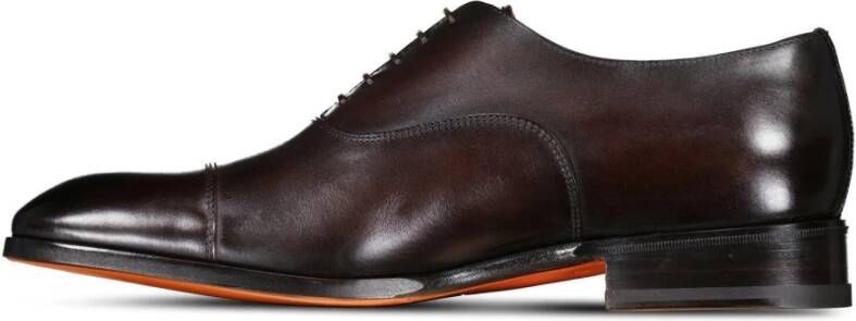 Santoni Leren veterschoenen Brown Heren