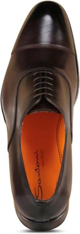 Santoni Leren veterschoenen Brown Heren