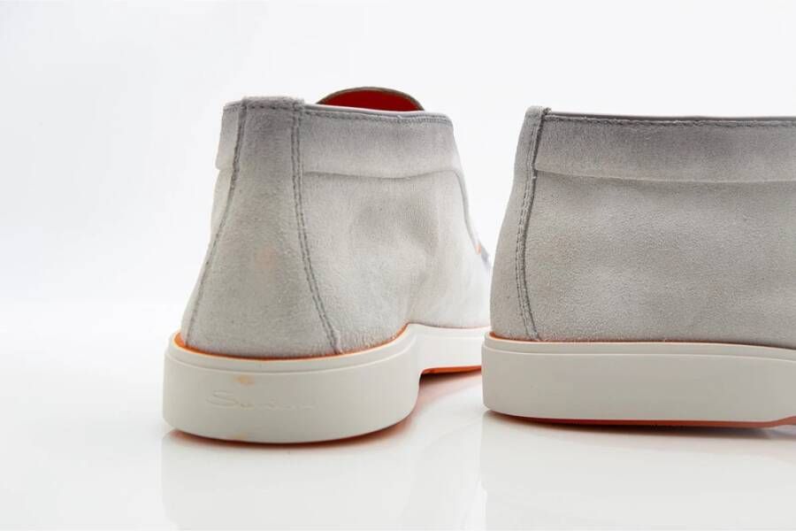 Santoni Lichtgrijze Suède Desert Boot Gray Heren