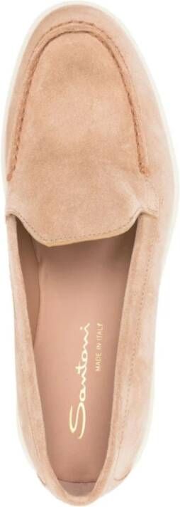 Santoni Suède Leren Slides Brown Dames