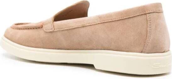 Santoni Suède Leren Slides Brown Dames