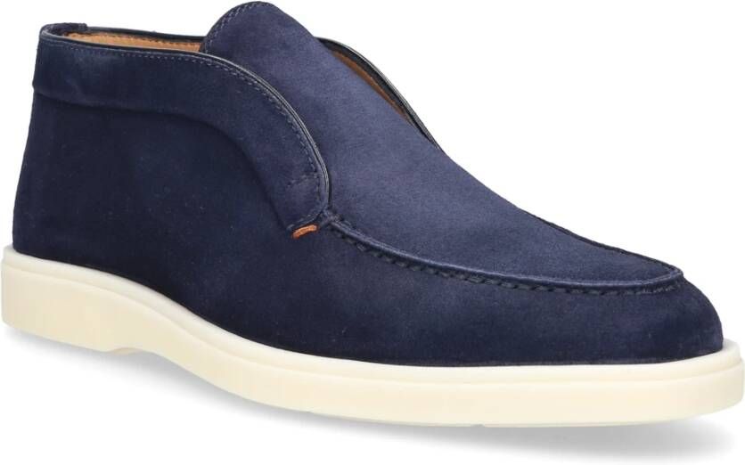 Santoni Desert Boot Suède Enkellaarzen Blauw Heren