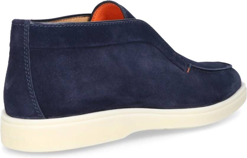 Santoni Desert Boot Suède Enkellaarzen Blauw Heren