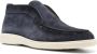 Santoni Blauwe Tonal-Stitching Leren Loafers Blauw Heren - Thumbnail 2