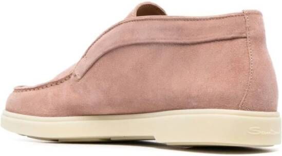 Santoni Roze Leren Loafers voor Vrouwen Pink Dames