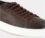 Santoni Luxe Bruine Leren Sneakers - Thumbnail 2