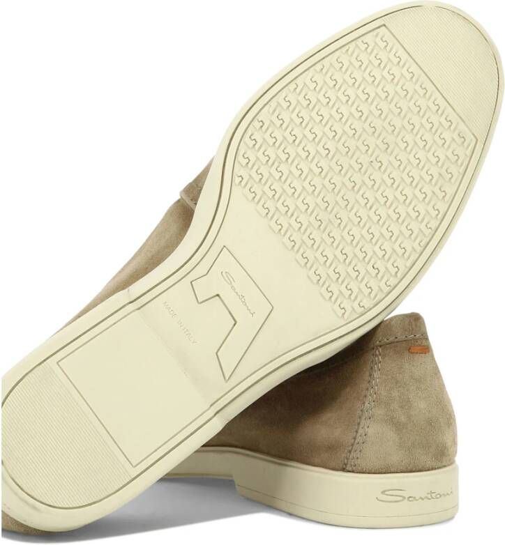 Santoni Malibu Suède Loafers Beige Heren