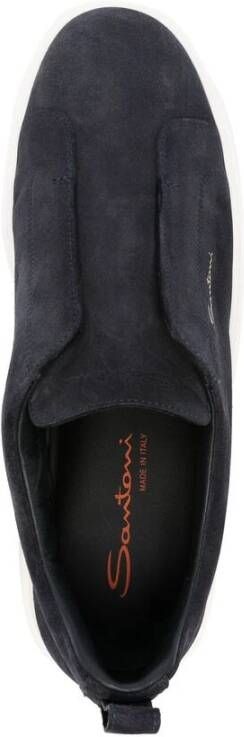 Santoni Marineblauwe Slip-On Sneaker