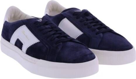 Santoni Leren Sneakers voor Heren Mbgt21870 Blauw Heren