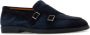 Santoni Midnight Blue Suede Pura Loafers - Thumbnail 2