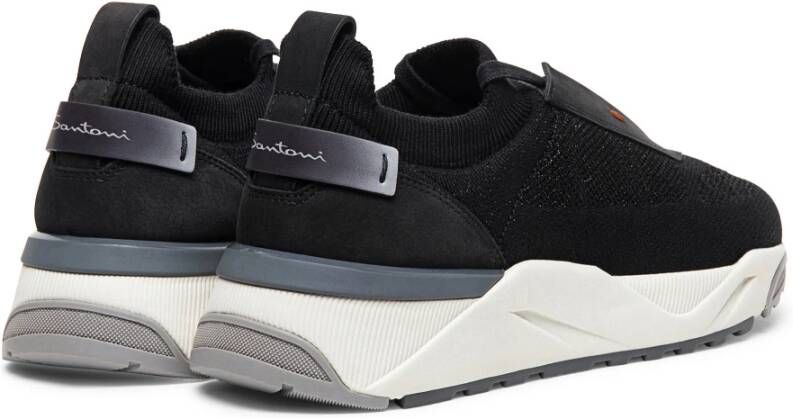 Santoni Nubuck Low Top Sneaker Black Dames