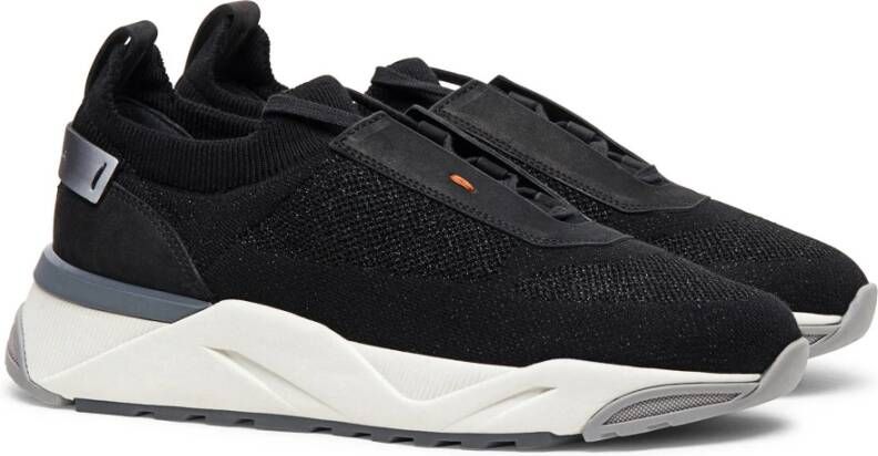 Santoni Nubuck Low Top Sneaker Black Dames