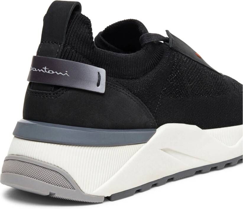 Santoni Nubuck Low Top Sneaker Black Dames