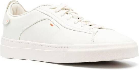 Santoni Off-White Debossed Logo Sneakers White Heren