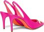 Santoni Elegante Grosgrain Slingback Pumps Paars Dames - Thumbnail 4
