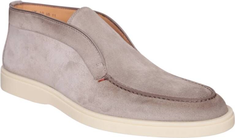 Santoni Ronde neus Slip-on Enkellaarzen Beige Heren