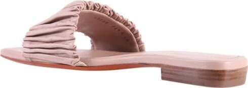Santoni Roze Leren Gerimpelde Sandalen