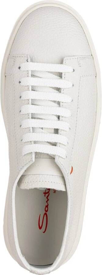 Santoni Verhoog je stijl met leren sneakers Wit Heren