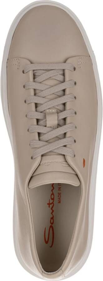 Santoni Dames Leren Lage Sneakers Beige Dames