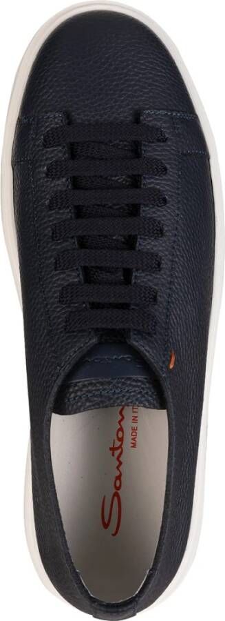 Santoni Sneakers van gestructureerd leer met uitneembare zool Blauw Heren