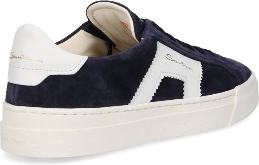 Santoni Lage sneakers met dubbele gesp Blauw Heren