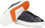 Santoni Sneakers van gestructureerd leer met uitneembare zool Blauw Heren - Thumbnail 3