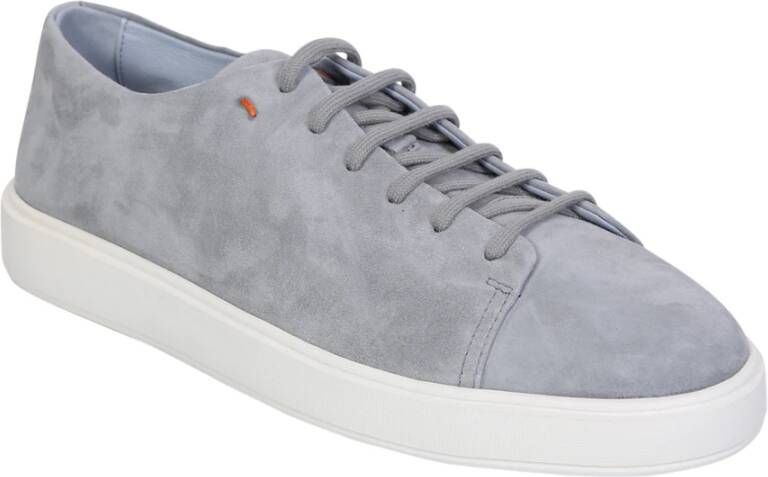 Santoni Luxe Leren Sneakers Grijs Heren