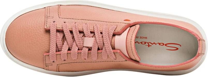 Santoni Tumbled Leren Sneaker voor Dames Roze Dames