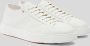 Santoni Leren Sneakers met Korrelstructuur oor Heren White Heren - Thumbnail 2