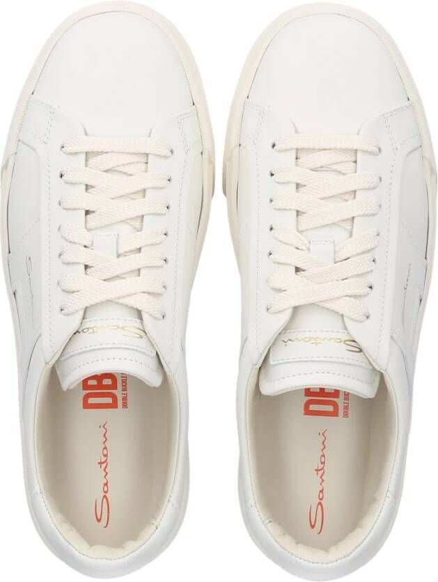 Santoni Lage sneakers met dubbele gesp Wit Dames