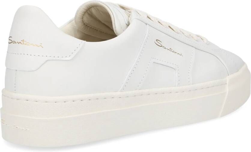 Santoni Lage sneakers met dubbele gesp Wit Dames