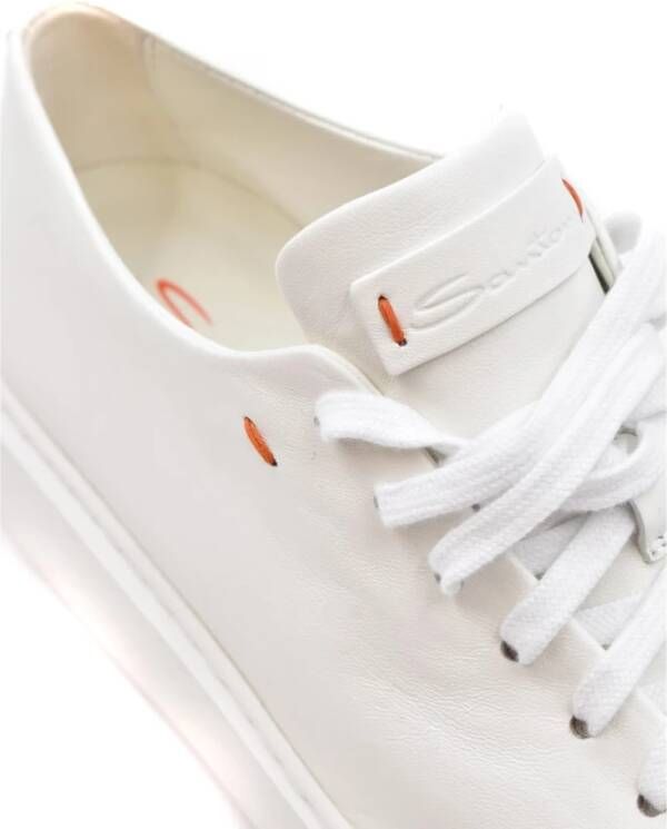 Santoni Sneaker met brede leest en rubberen zool White - Foto 3