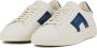Santoni Heren Sneakers Wit Blauw Leer White Heren - Thumbnail 2