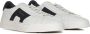 Santoni Witte Lage Sneakers van Leer met Dubbele Gesp Detail White Heren - Thumbnail 6