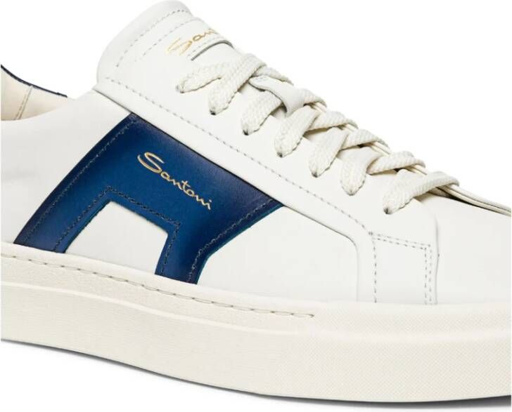 Santoni Hoogwaardige Leren Herensneakers Wit Heren