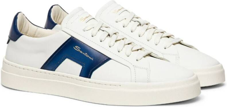 Santoni Hoogwaardige Leren Herensneakers Wit Heren