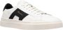 Santoni Witte Lage Sneakers van Leer met Dubbele Gesp Detail White Heren - Thumbnail 11