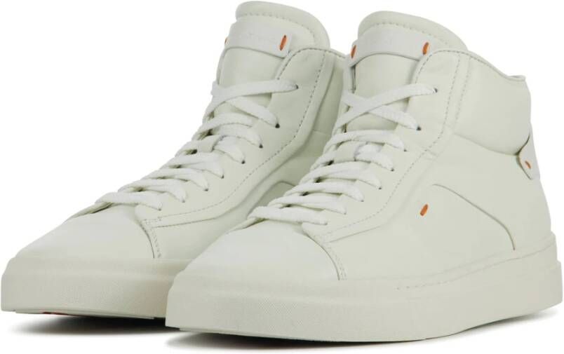 Santoni Witte Hoge Sneakers Wit Heren