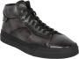 Santoni Hoge leren sneakers Zwart Heren - Thumbnail 2